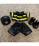 BAB Build a Bear Black Yellow Firefighter Fireman Uniform Helmet Shoes O... - $14.80