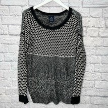 American Eagle Vintage Boyfriend Sweater Black White Size M Long Sleeve ... - $24.70