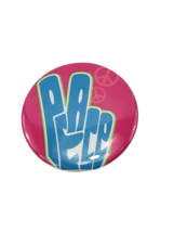 Vintage Button Pin Badge Peace Sign Pink Blue Pinback - £6.24 GBP