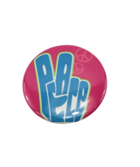 Vintage Button Pin Badge Peace Sign Pink Blue Pinback - $7.87