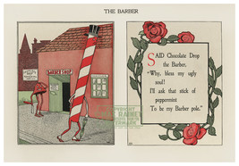 Chocolate Barber + Pepperment Pole (1904 ) Willard Bonte * Quality Art Print - £45.99 GBP