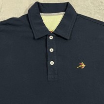 Orvis On The Fly Fishing Lure Polo Shirt Mens Large Navy Blue Outdoor Angler - £15.28 GBP