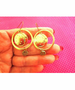 Vintage moon gold hoop earrings - €10,39 EUR