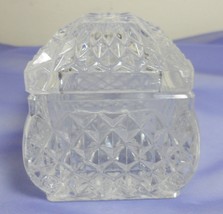  Lead Crystal Diamond Point Lidded Trinket Keepsake Box - £14.06 GBP