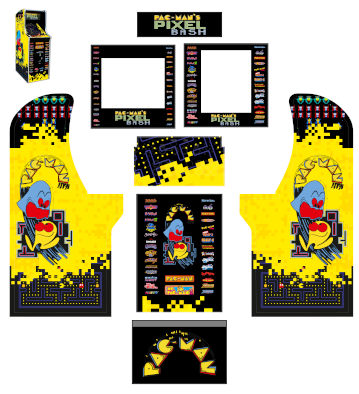 Arcade1up,Pacman pixel bash Arcade 1up arcade design/Arcade Cabinet graphics