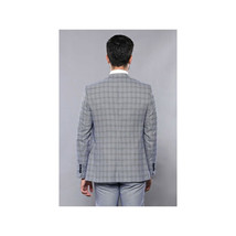 Men 3pc Vest Suit WESSI by J.VALINTIN Extra Slim Fit JV42 Blue Plaid TURKEY USA image 9
