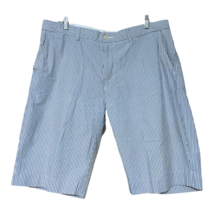 Polo Ralph Lauren Mens Blue White Stripe Cotton Seersucker Shorts Size 36 - £15.71 GBP
