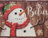 Printed Kitchen Rug (nonskid)(17&quot;x27&quot;) CHRISTMAS,SNOWMAN,BELIEVE &amp; SNOWF... - £14.28 GBP