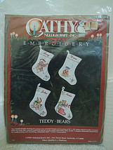 Cathy Needlecraft Cross Stitch 4 Teddy Bear Stockings Embroidery Kit 0339 Sealed - £7.15 GBP