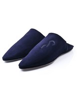 Navy Blue Suede Slipper,Moroccan Slipper,handmade, Suede,navy blue,gifts... - $146.34 CAD
