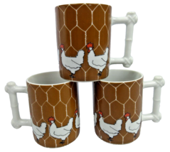 3 Dennis Kyte Design Studio Chicken Coffee Mugs - £18.01 GBP