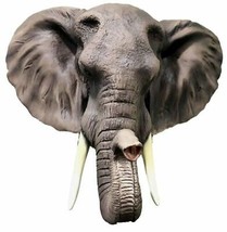 Large 19&quot;L Sahara Elephant Wall Bust For Home Decor Wall Plaque Hanging Statue - £70.25 GBP