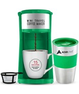 Single Serve Mini Travel Coffee Maker &amp; 15 Oz. Travel Mug Coffee Tumbler... - £33.80 GBP