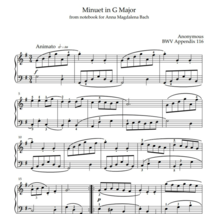 Minuet in G Major - BWV Appendix 116 (Sheet Music) - $5.96
