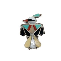 Signed Bennett Vintage Sterling Multi Stone Native American Thunderbird ... - €80,00 EUR