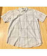 IZOD Blue Patterned M No Iron Button down short sleeve shirt Men’s - €25,77 EUR
