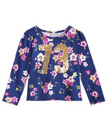 Epic Threads Toddler Girls Sequin Floral Print T-Shirt,Medival Blue,3T - £18.19 GBP