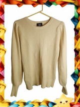 VICI SWEATER PULLOVER S YELLOW RIB- KNIT 100% COTTON STRETCH  - £10.12 GBP