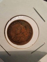 Canada One Cent Piece Penny 1 Canadian Coin 1932 1930s VTG  - £53.95 GBP