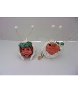 Christmas Ornaments &quot;Bugs&quot; with Faces resin set 2 - $4.00