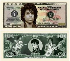 Prince Pop Music Collectible 50 Pack 1 Million Dollar Bills Novelty Funn... - $18.50