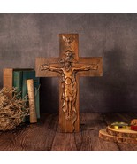 Trinity Cross Religious Wood Carving, Father Son Holy Spirit Cross - €51,62 EUR+