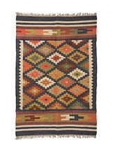 Rugs Wool Jute Kilim Accent Vintage Nordic Dhurrie Runner Oriental  Bohemian Rug - £51.46 GBP+