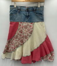 Vintage Candies denim fabric floral paisley print sequin skirt 90’s - £14.24 GBP