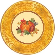 Bountiful Holiday 8 Ct 7&quot; Dessert Plates Paper Fall Thanksgiving - £4.25 GBP