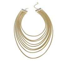 Heidi Daus &quot;Snake Charmer&quot; Multi-strand Serpentine Gold-Tone Bib Necklace NIB - £49.50 GBP