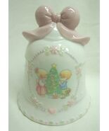 Precious Moments CHRISTMAS COUPLE DECORATING TREE 4" PORCELAIN BELL FIGU... - $16.34