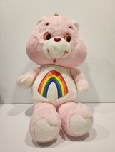 Care Bears Pink Cheer Bear Rainbow 17&quot; Kenner 1983 Stuffed Animal Plush ... - £19.45 GBP