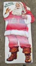 1960s Life Size Santa Christmas Coca Cola Bottle Sign Holiday Refreshmen... - £285.83 GBP