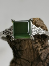 Icy Ice Black 100% Natural Burma Jadeite Jade Saddle Ring # Type A Jadeite # - £301.13 GBP