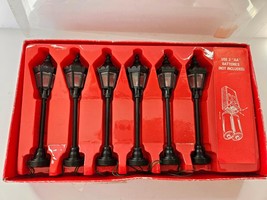 NIB Set of 6 Battery Operated LAMP POSTS Street Lamps Dollhouse Miniatures - $15.00