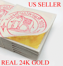 GENUINE REAL PURE 24K  999  GOLD LEAF GILDING SHEET  1.18&quot;  ( For Art Wo... - $1.97
