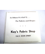 1972 Ad Kay&#39;s Fabric Shop, 124 E. State Street, Ithaca, N.Y. - $10.96 CAD