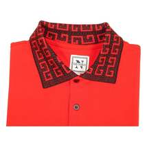 Men Sports Shirt DE-NIKO Short Sleeves Cotton Fashion Polo Shirt DBK109 Red image 7