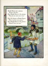 Simple Simon Meets a Pieman Going to the Fair Mother Goose Rhyme Print 1921 - £17.17 GBP