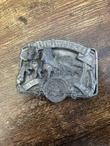 Vintage Budweiser King Of Beers Anheuser Busch Belt Buckle Clydesdale Stagecoach - £11.40 GBP