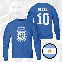 Argentina Messi Champions 3 Stars FIFA World Cup 2022 Royal Blue Sweatshirt - £36.76 GBP+