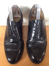 Vintage Towncraft Black Leather Soles Mens Wingtips Dress Oxfords Shoes 10D 44 - £39.84 GBP