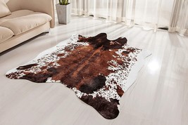 Large Cow Print Area Rug With No-Slip Backing By Nativeskins Faux Cowhide (4 X 6 - £87.90 GBP