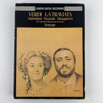 Verdi La Traviata Sutherland Pavarotti 2 Cassettes Original Box &amp; Booklet 1981 - £7.87 GBP