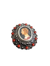 CAMEO brooch or pendent in SILVER 800 and red Mediterranean CORAL Original Italy - £103.89 GBP