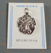Vintage Sterling Silver Charm Sand Dollar New on Card Made in USA - $11.00