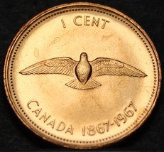 Canada Cent, 1967 Gem Unc~Confederation Centennial~Dove Bird~Free Shipping - $3.03