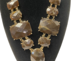 Erica Lyons Large Brown &quot;Stone&quot; Statement Necklace, NWT - £7.44 GBP