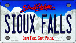 Sioux Falls South Dakota Novelty Mini Metal License Plate Tag - £11.76 GBP