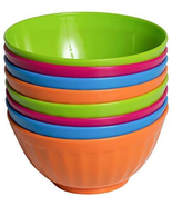 6 Inch Plastic Bowls Microwave Dishwasher Safe 4 Bright Colors  28 Ounce... - £12.58 GBP